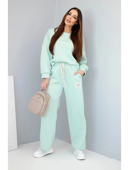 Dámský komplet máslová mikina + kalhoty mátová Dámský komplet máslová mikina + kalhoty mátová