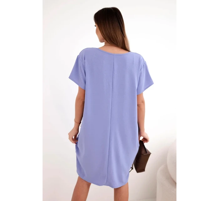 Šaty s kapsami a přívěskem fialová Šaty s kapsami a přívěskem fialová