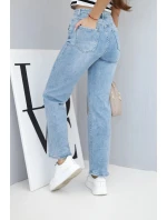 Dámské džíny s širokou nohavicí a vysokým pasem