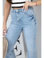 Dámské džíny s širokou nohavicí a vysokým pasem