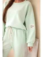 Komplet mikina + kalhoty máslově mátová