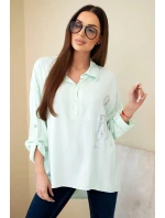 Dámská viskózová halenka s límečkem a potiskem z model 21908673 - K-Fashion