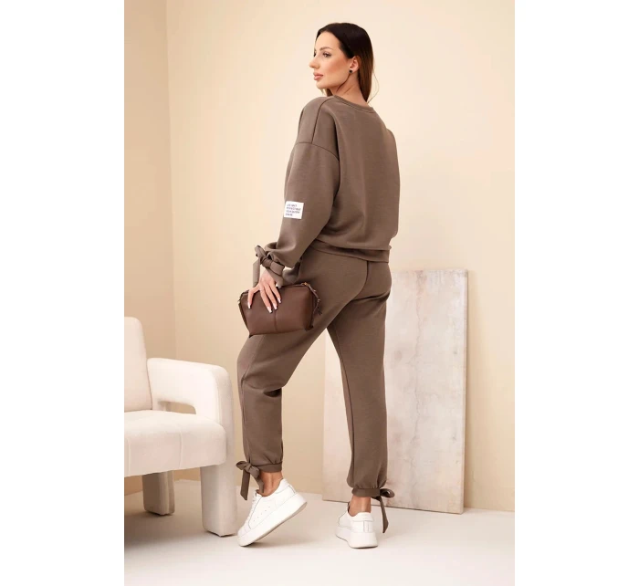 Komplet dámský máslový z viskózy s vázáním fango zelený Komplet dámský máslový z viskózy s vázáním fango zelený