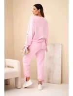 Dámská sada z viskózy s mašlemi máslová model 21937972 růžová - K-Fashion