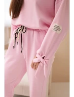 Dámská sada z viskózy s mašlemi máslová model 21937972 růžová - K-Fashion