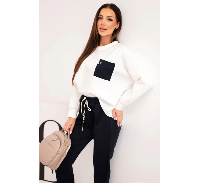 Dámský set máslový s kontrastní kapsou modrý Dámský set máslový s kontrastní kapsou modrý