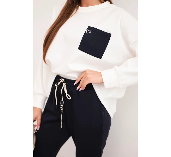 Dámský set máslový s kontrastní kapsou modrý Dámský set máslový s kontrastní kapsou modrý