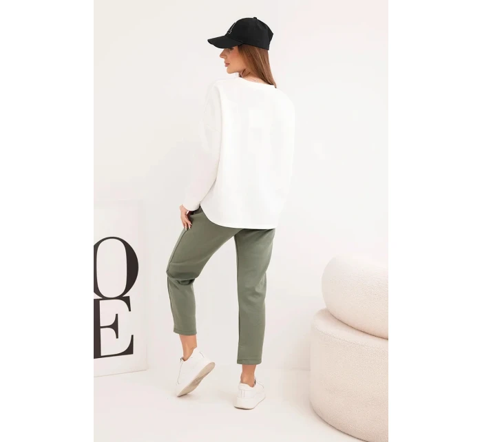 Dámský set máslový s kontrastní kapsou khaki Dámský set máslový s kontrastní kapsou khaki