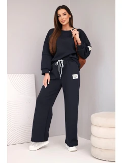 Dámský komplet máslo mikina + kalhoty modrá