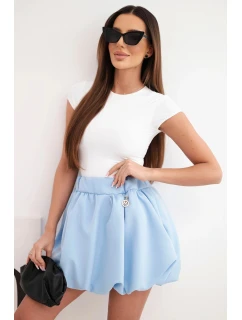 Dámská viskózová sukně bombka s gumou v pase modrá