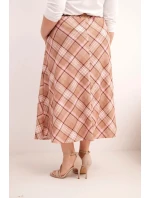 Dámská sukně Plus Size v model 21959128 vzoru s širokým lemem camelová - K-Fashion Dámská sukně Plus Size v model 21959128 vzoru s širokým lemem camelová - K-Fashion