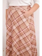 Dámská sukně Plus Size v model 21959128 vzoru s širokým lemem camelová - K-Fashion Dámská sukně Plus Size v model 21959128 vzoru s širokým lemem camelová - K-Fashion