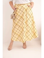 Dámská sukně Plus Size s širokým lemem v model 21959132 vzoru žlutá - K-Fashion
