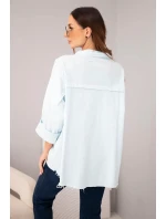 Dámská bavlněná košile s kapsami modrá Dámská bavlněná košile s kapsami modrá