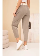 Dámské kordové kalhoty s páskem fango