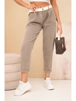 Dámské kordové kalhoty s páskem fango