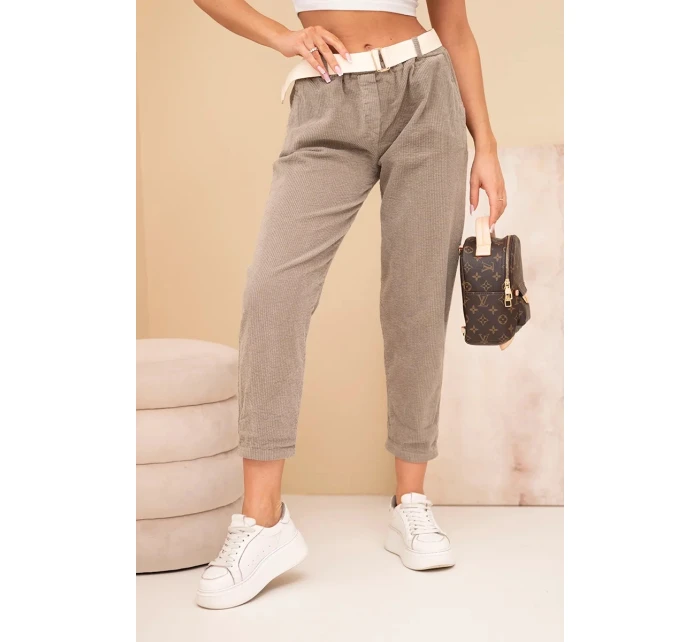 Dámské kordové kalhoty s páskem fango Dámské kordové kalhoty s páskem fango