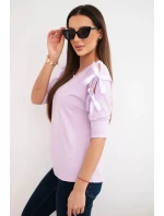 Dámská viskózová blůza s ozdobnými model 21961386 světle fialová - K-Fashion