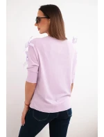 Dámská viskózová blůza s ozdobnými model 21961386 světle fialová - K-Fashion