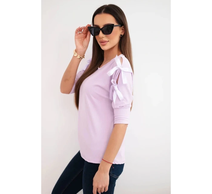 Dámská viskózová blůza s ozdobnými model 21961386 světle fialová - K-Fashion Dámská viskózová blůza s ozdobnými model 21961386 světle fialová - K-Fashion