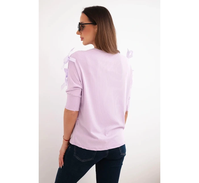 Dámská viskózová blůza s ozdobnými model 21961386 světle fialová - K-Fashion Dámská viskózová blůza s ozdobnými model 21961386 světle fialová - K-Fashion