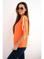 Dámská viskózová blůza s ozdobnými model 21961390 oranžová - K-Fashion
