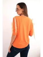 Dámská viskózová blůza s ozdobnými model 21961390 oranžová - K-Fashion