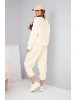 Dámský máslový komplet s lampasem a model 22015438 žlutý - K-Fashion