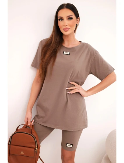 Dámský bavlněný komplet s krátkým rukávem a šortkami fango Dámský bavlněný komplet s krátkým rukávem a šortkami fango