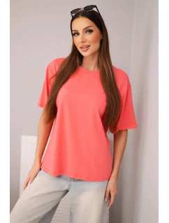 Dámská bavlněná basic halenka s krátkým rukávem malinová