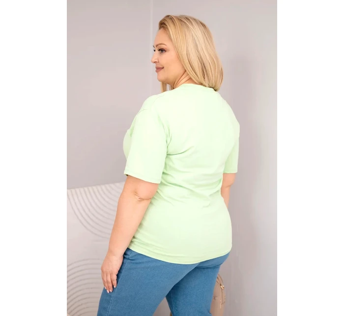 Dámská bavlněná halenka Plus Size s krátkým rukávem basic model 22021068 - K-Fashion Dámská bavlněná halenka Plus Size s krátkým rukávem basic model 22021068 - K-Fashion