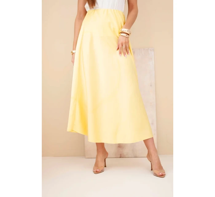 Dámská viskózová rozšířená sukně žlutá Dámská viskózová rozšířená sukně žlutá