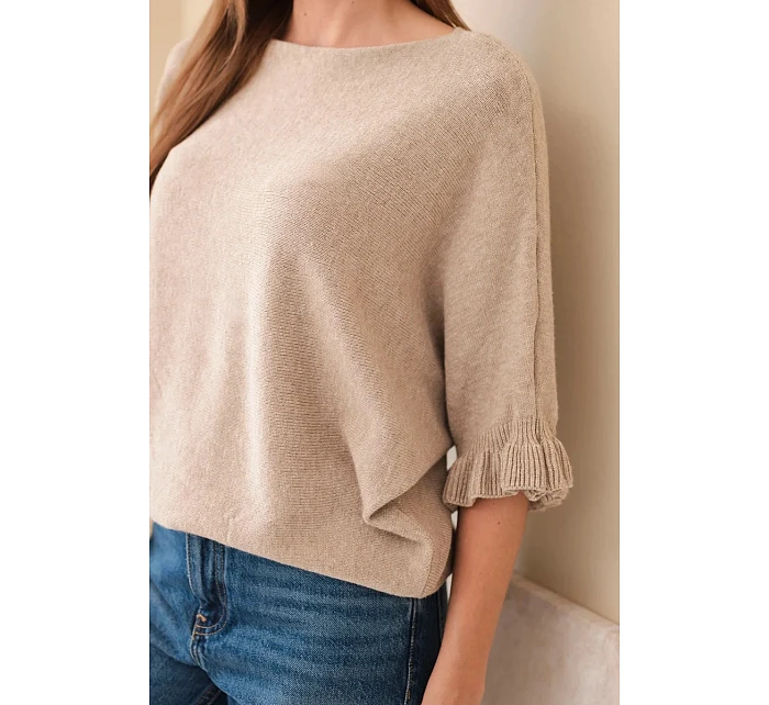 Dámský svetr typu netopýr s kulatým výstřihem fuchsie Dámský svetr typu netopýr s kulatým výstřihem fuchsie