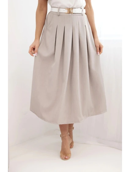 Dámská viskózová sukně s páskem a se záhyby fango Dámská viskózová sukně s páskem a se záhyby fango