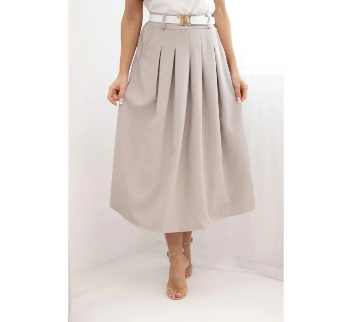 Dámská viskózová sukně s páskem a se záhyby fango Dámská viskózová sukně s páskem a se záhyby fango