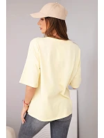 Dámská bavlněná oversize halenka s potiskem "Dog Fashion" žlutá