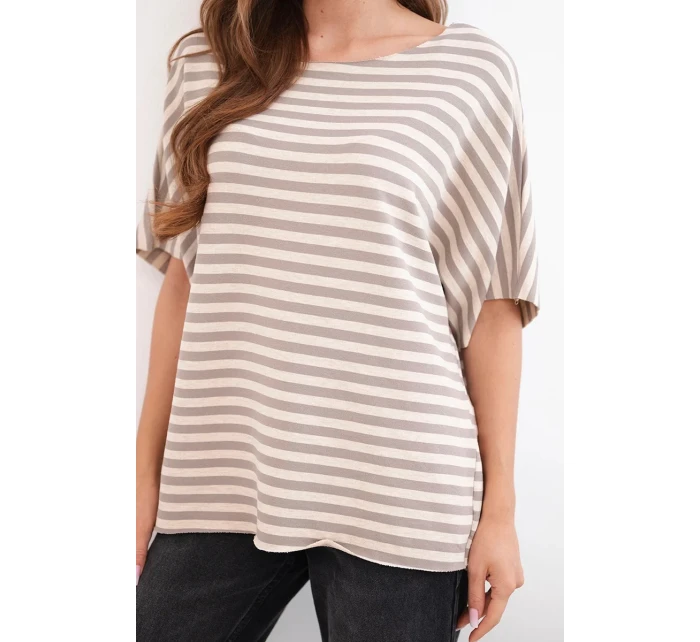 Dámská bavlněná proužkovaná halenka s krátkým rukávem fango Dámská bavlněná proužkovaná halenka s krátkým rukávem fango