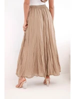 Dámská maxi bavlněná sukně s gumičkou v pase camelová