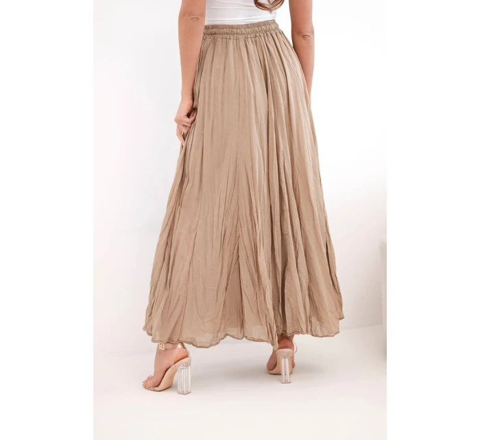 Dámská maxi bavlněná sukně s gumičkou v pase camelová Dámská maxi bavlněná sukně s gumičkou v pase camelová