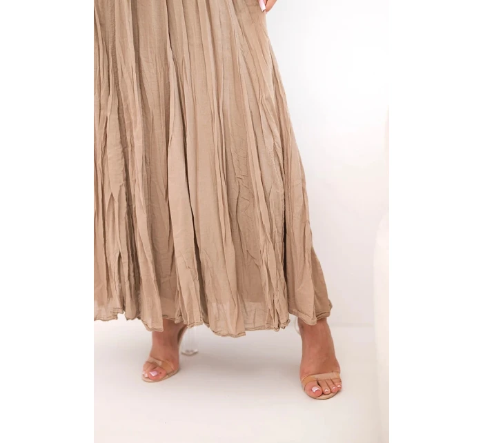 Dámská maxi bavlněná sukně s gumičkou v pase camelová Dámská maxi bavlněná sukně s gumičkou v pase camelová