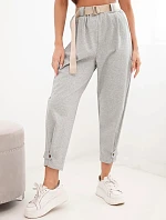 Kalhoty Summer Punto se zapínáním na nohavicích šedý melanž