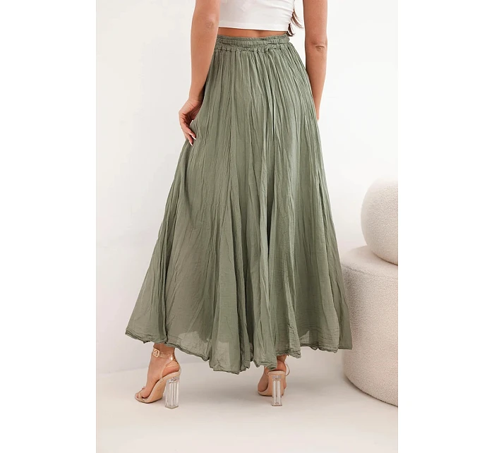 Dámská maxi bavlněná sukně s gumičkou v pase camelová Dámská maxi bavlněná sukně s gumičkou v pase camelová