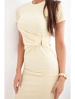 Dámské viskózové maxi šaty vázané u krku s ozdobnou sponou modrá Dámské viskózové maxi šaty vázané u krku s ozdobnou sponou modrá