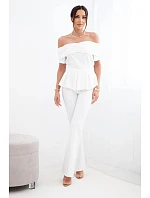 Dámský bavlněný komplet s krátkým rukávem a šortkami žlutý