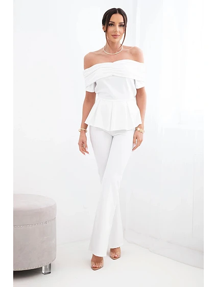 Dámský bavlněný komplet s krátkým rukávem a šortkami žlutý Dámský bavlněný komplet s krátkým rukávem a šortkami žlutý