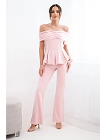 Dámský bavlněný komplet s krátkým rukávem a šortkami žlutý