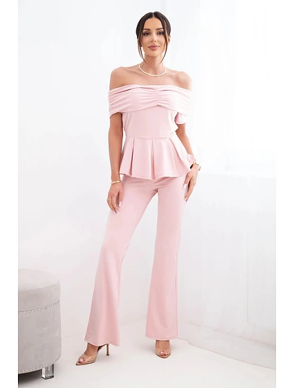 Dámský bavlněný komplet s krátkým rukávem a šortkami žlutý Dámský bavlněný komplet s krátkým rukávem a šortkami žlutý