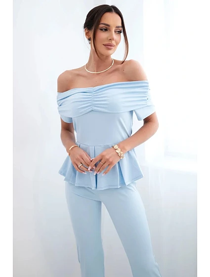 Dámský bavlněný komplet s krátkým rukávem a šortkami žlutý Dámský bavlněný komplet s krátkým rukávem a šortkami žlutý