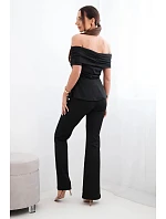 Dámský bavlněný komplet s krátkým rukávem a šortkami žlutý