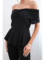 Dámský bavlněný komplet s krátkým rukávem a šortkami žlutý